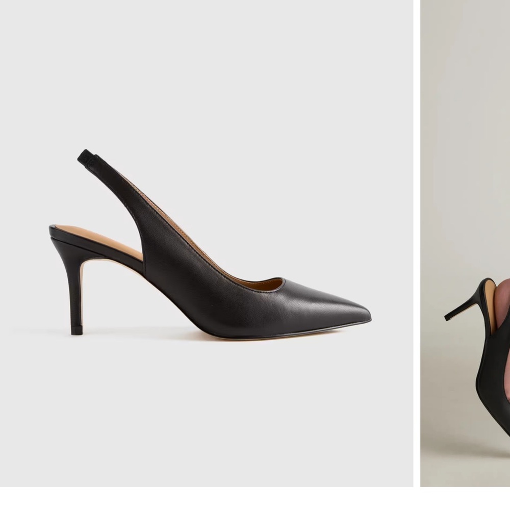 Quince Black Slingback Heels